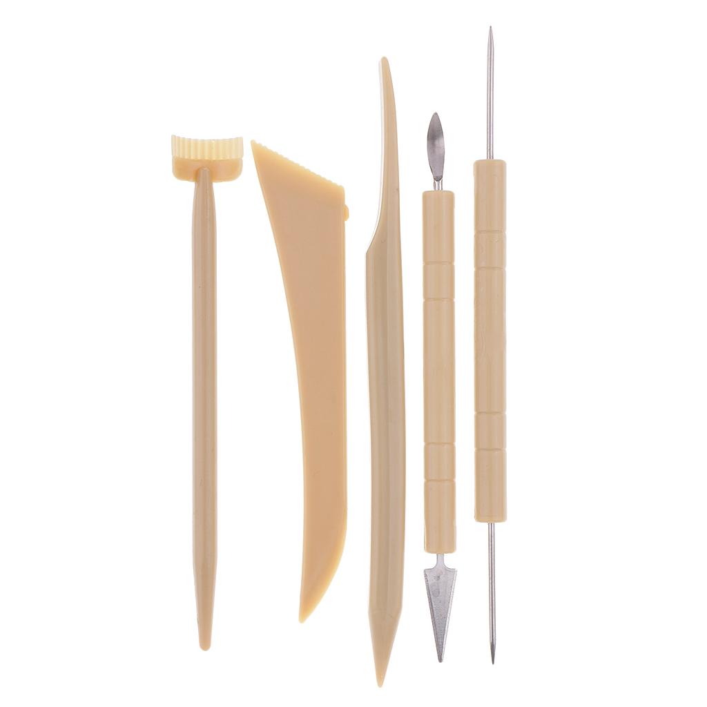 5Pcs Pottery Clay Sculpture Carving Modeling Pottery Hobby Craft DIY Tools