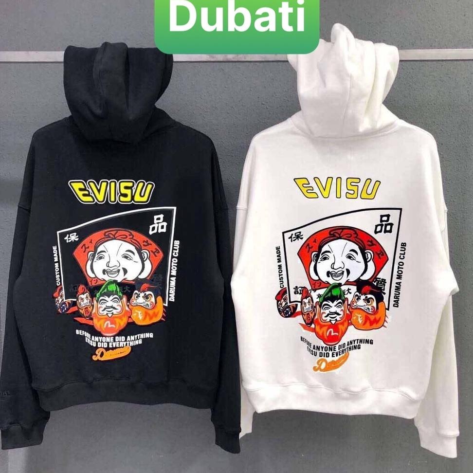 ÁO HOODIE NAM NỮ, ÁO KHOÁC NỈ EVISU FROM RỘNG DÀI TAY HOT TREND 20222 - DUBATI FASHON