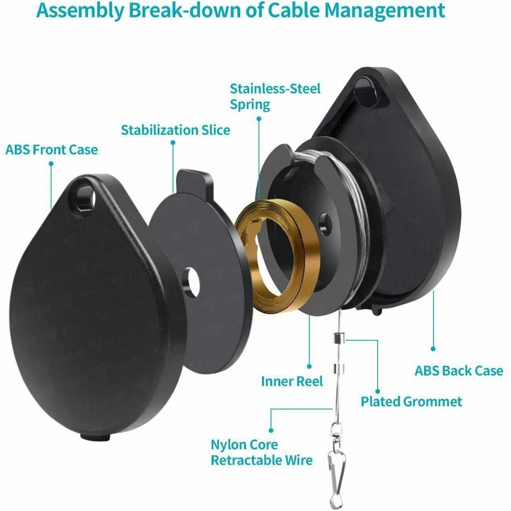 6 Pieces VR Cable Management Ceiling Pulley System Silent Retractable Design