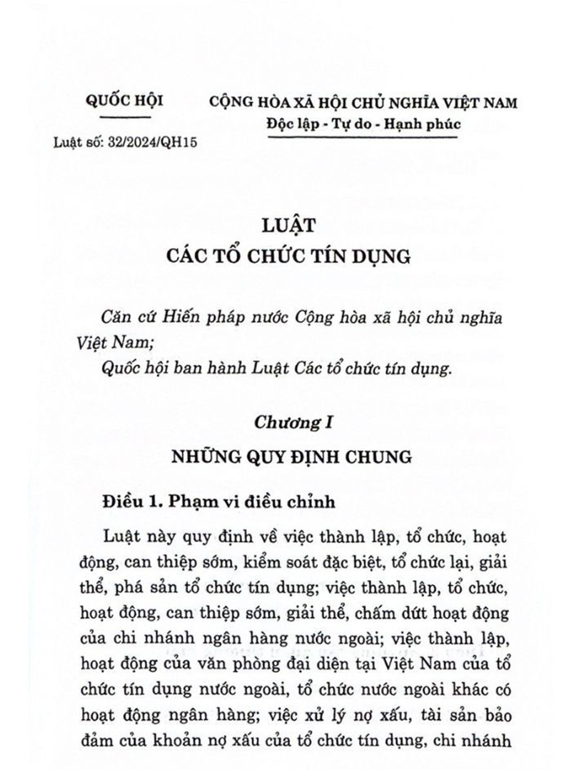Luật Các Tổ Chức Tín Dụng (2024)