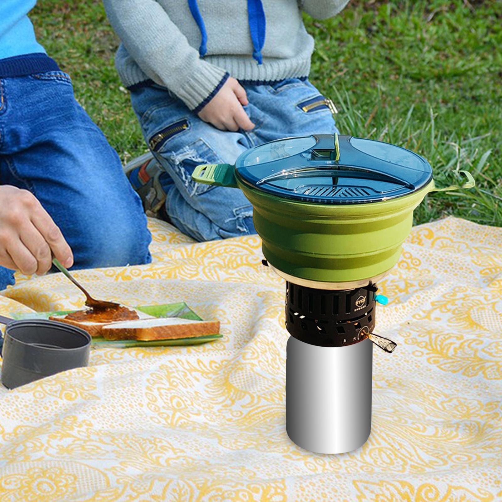 2.5L Collapsible Camping Cooking Pot Outdoor Cookware Water Kettle Teapot