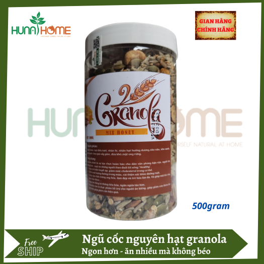 Granola mix hạt dinh dưỡng cao cấp Huna'shome - Ngũ cốc nguyên hạt chọn lọc giàu dinh dưỡng chất xơ tốt cho sức khỏe