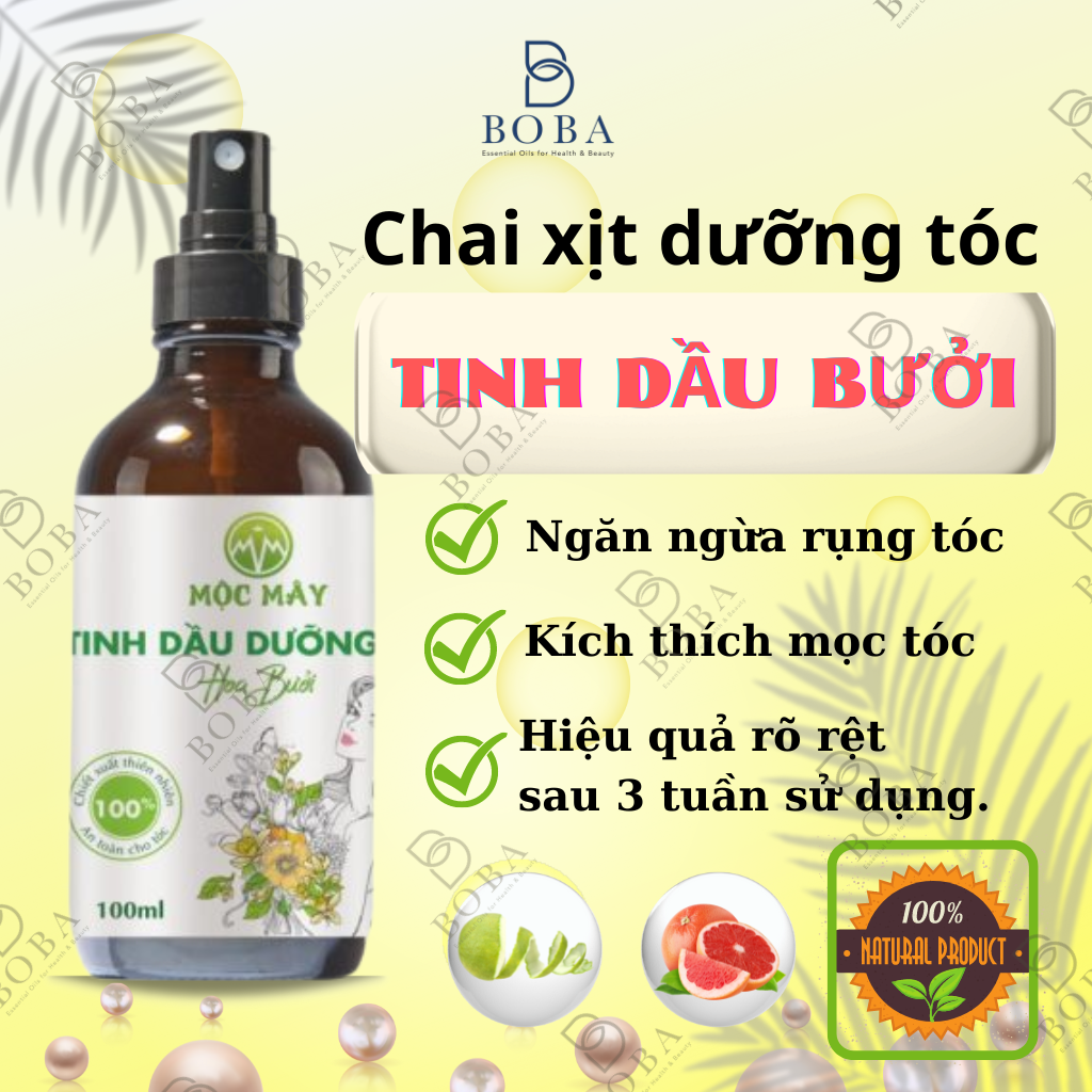 Nước Xịt Dưỡng Tóc Tinh Dầu Bưởi, Kích Thích Mọc Tóc, Ngăn Ngừa Rụng, Phục Hồi Tóc Hư Tổn, Nuôi Dưỡng Mềm Mượt