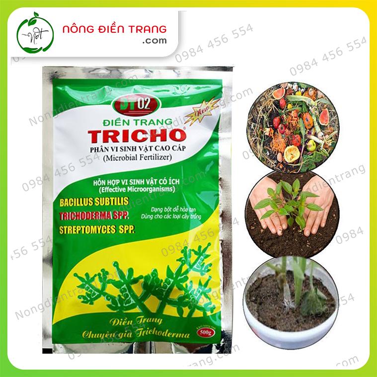 GÓI 500 GRAM - PHÂN VI SINH CAO CẤP SIÊU ĐẬM ĐẶC TRICHO ĐI.ỀN TR.ANG - Nấm đối kháng TRICHODERMA Đ.IỀN TRA.NG