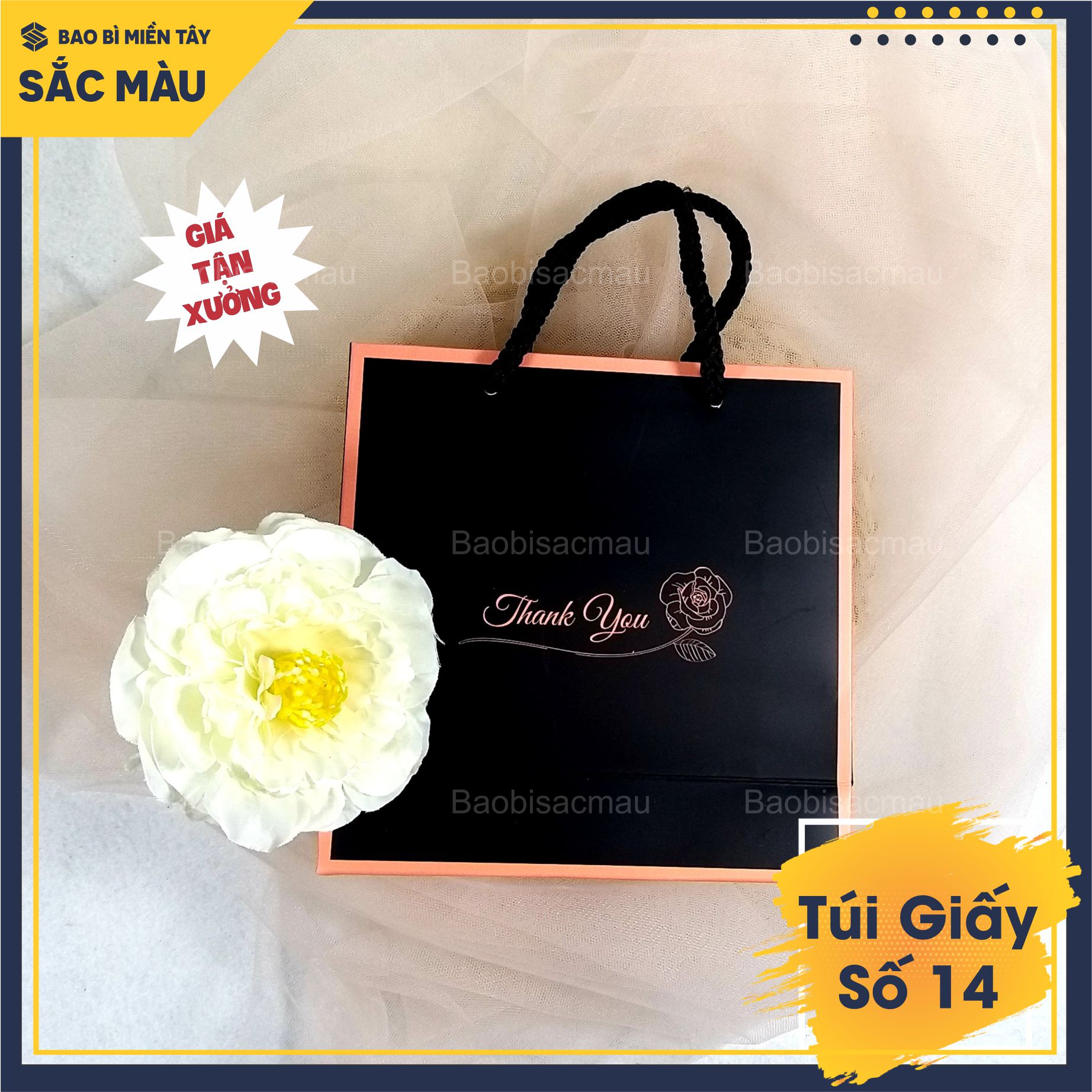 5 Túi giấy vuông- túi Thankyou đựng quà tặng, nước hoa, mỹ phẩm, phụ kiện.... - Túi giấy số 14