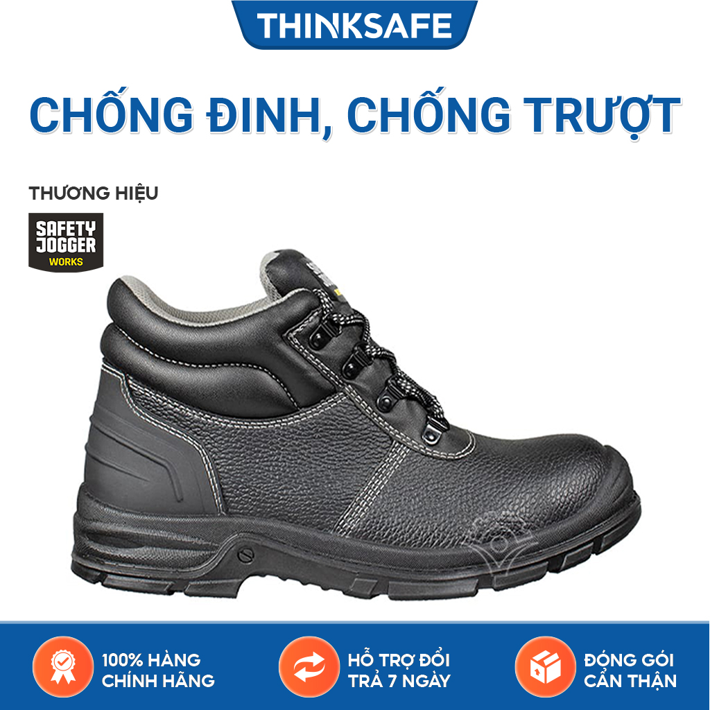Giày bảo hộ lao động nam Safety Jogger Bestboy231 S3 SRC da bò, chịu nhiệt, chống nước dùng cho nhà máy, công trình