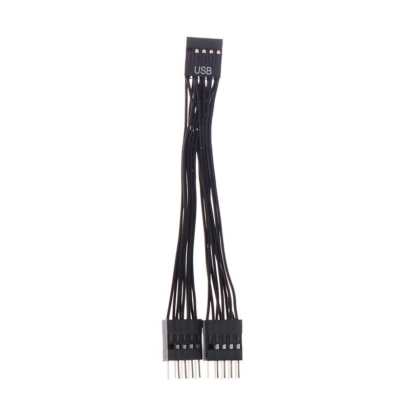 1PC Máy tính Bo mạch chủ USB Cáp mở rộng 9 pin 1 nữ đến 2 nam Y Slepter Audio Audio HD Cáp mở rộng cho PC DIY 12cm