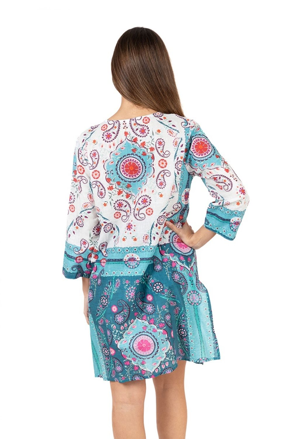 Đầm Xẻ Tà Kết Cườm Cotton Isla Bonita
