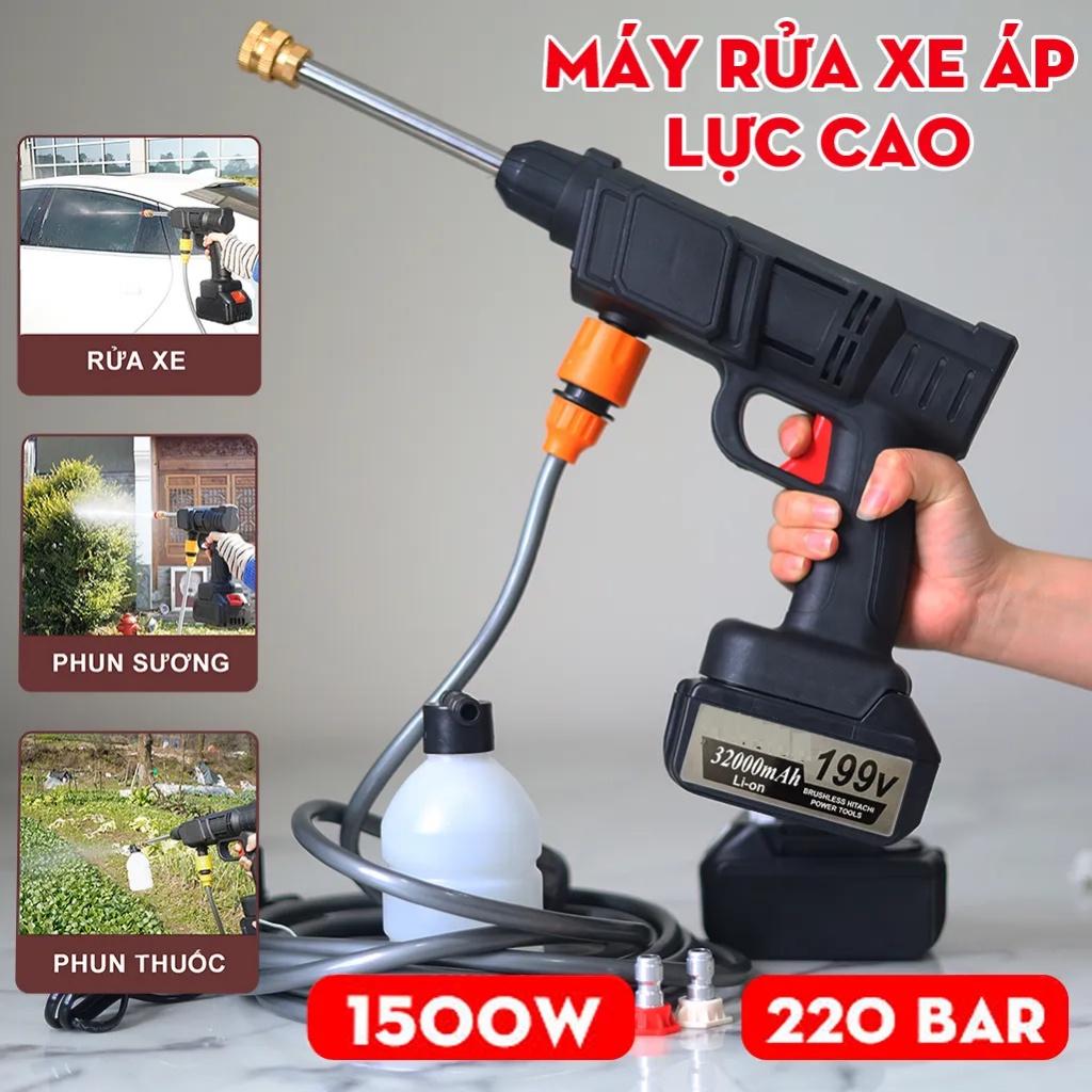 Máy rửa xe dùng pin mini, Máy xịt rửa tăng áp