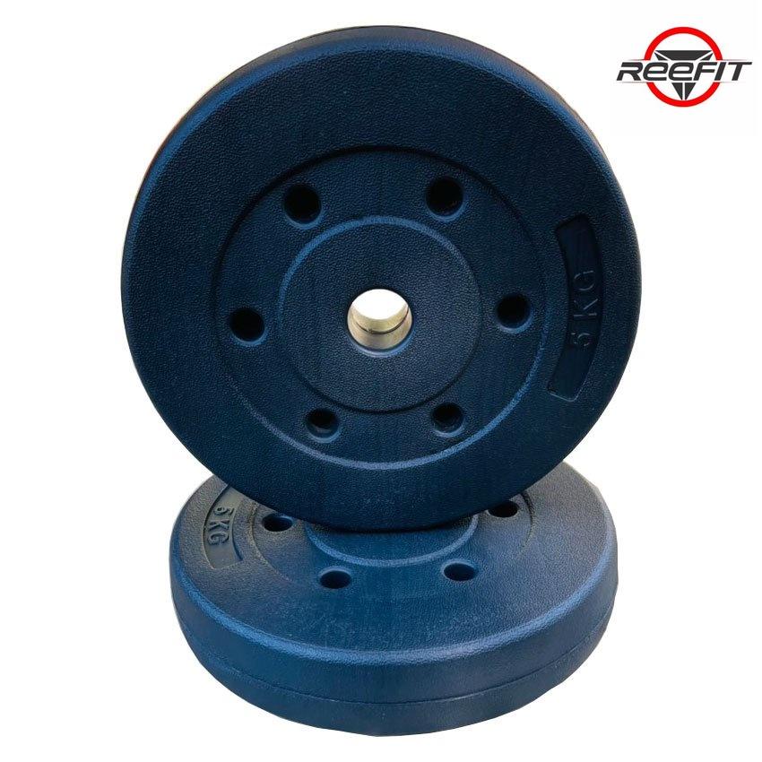 Bộ 2 tạ miếng nhựa Reefit 5kg màu đen có ruột