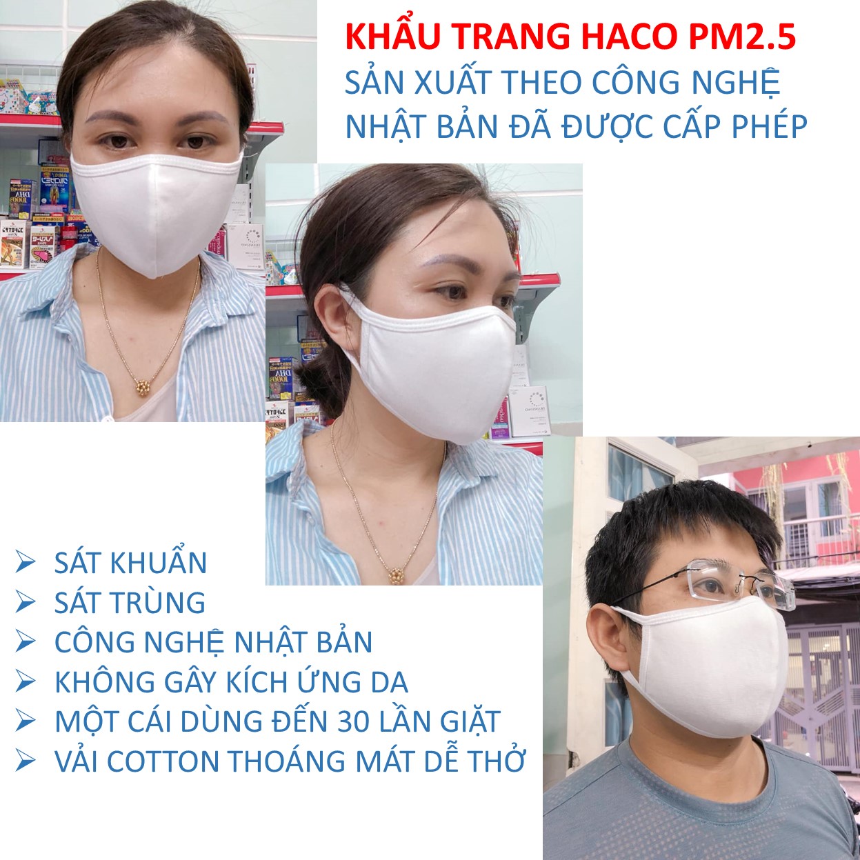 Combo 3 Khẩu Trang Kháng Khuẩn PM2.5