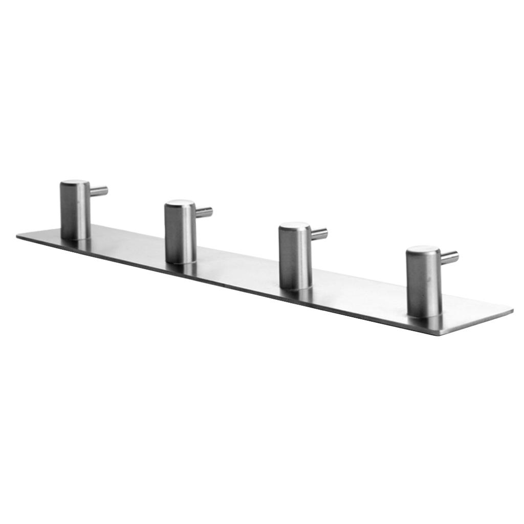 304 Stainless Steel Bathroom Kitchen Hook Coat Hanger Wall Door Organizer