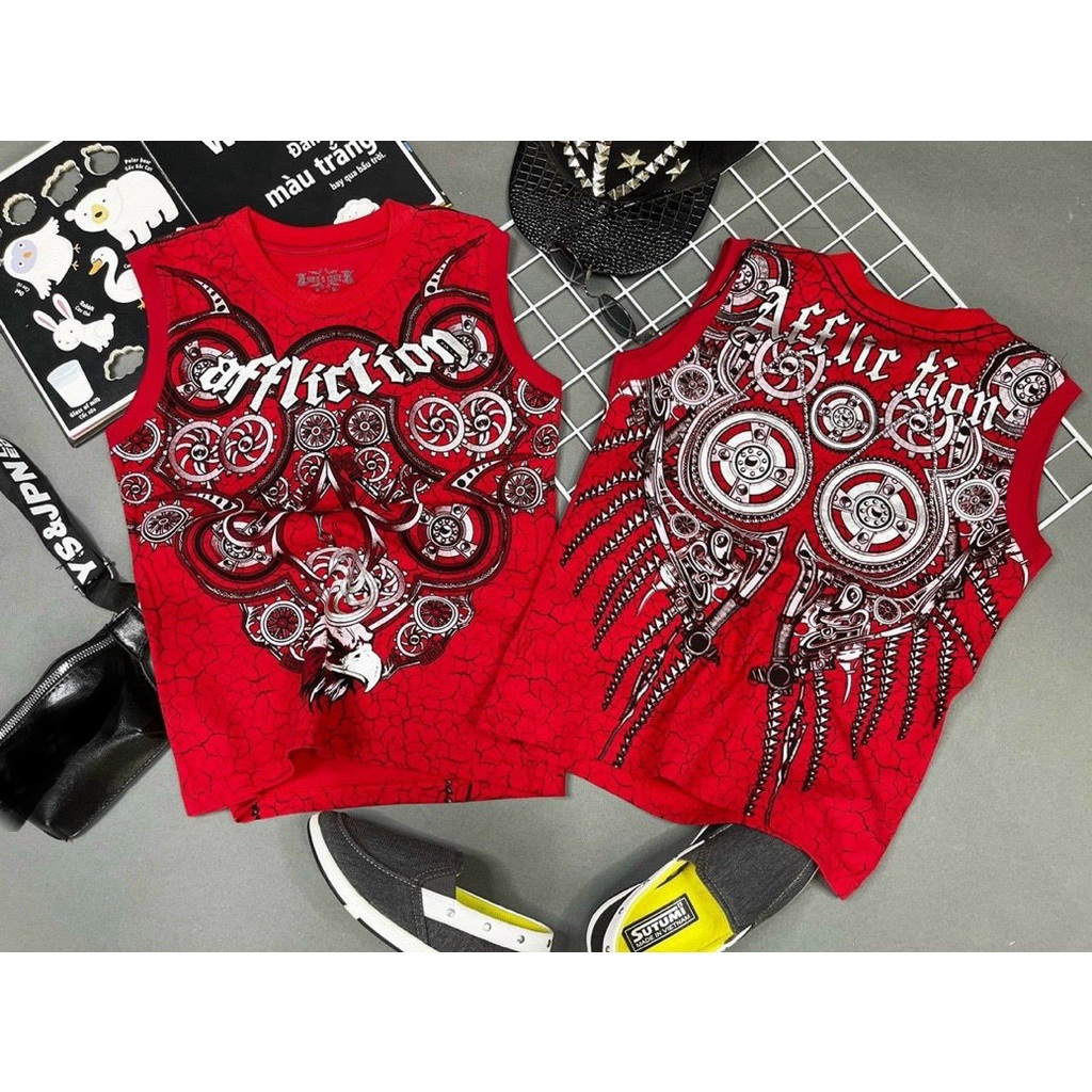 Áo thun sát nách cho bé trai phối đồ phong cách mặc tết đẹp size từ 18-35kg chất cotton 4 chiều mềm mát