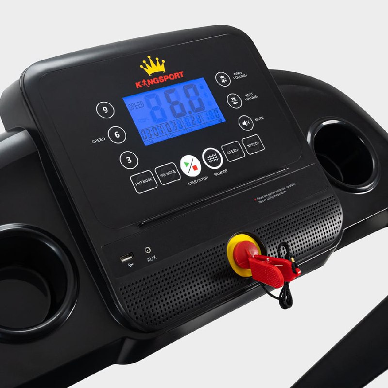 Máy chạy bộ KINGSPORT Plus K-04 đơn năng,thảm chạy rộng chống trơn, thiết kế nhỏ gọn, cân nặng phù hợp từ dưới 70kg