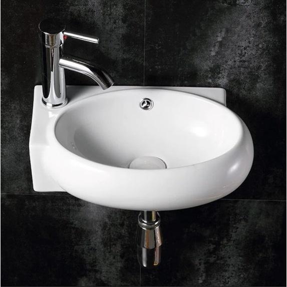 Lavabo góc màu trắng, treo tường nhỏ gọn