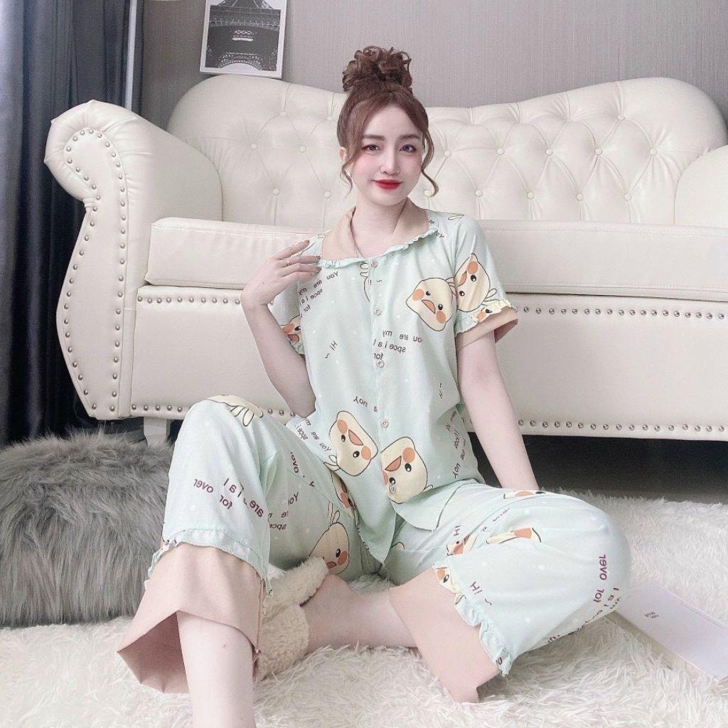 Đồ Ngủ Pijama, Đồ Ngủ nữ lụa cao cấp mềm mại xinh xắn &lt; 60kg