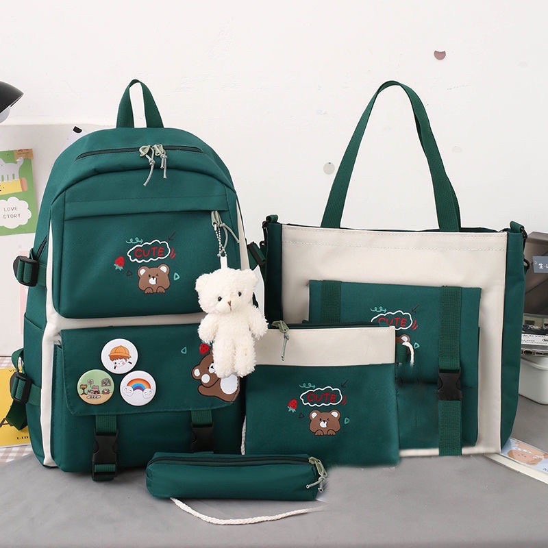 Set 4 món balo, túi thời trang đi học, giá rẻ - NEW CUTE