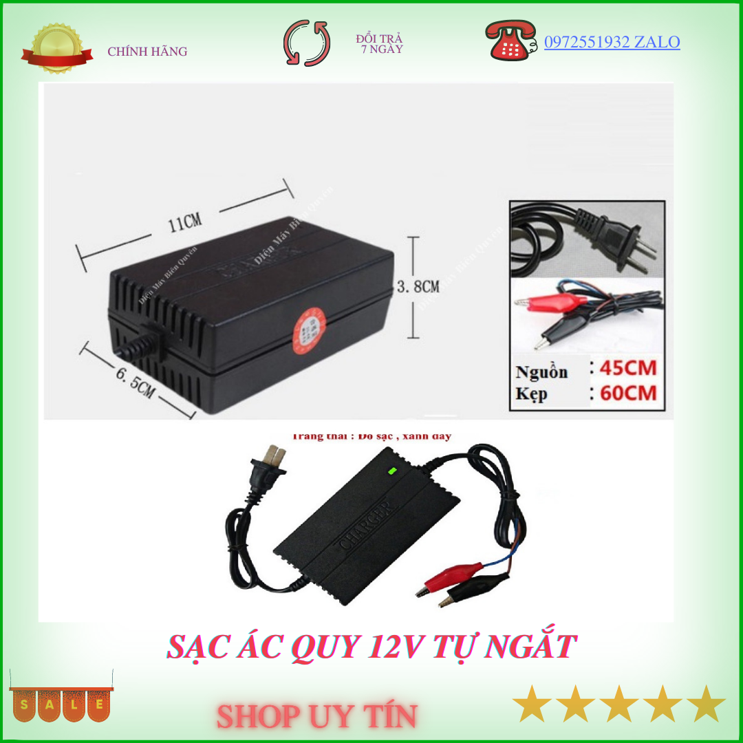 Sạc ac quy 12V tự động ngắt khi đầy