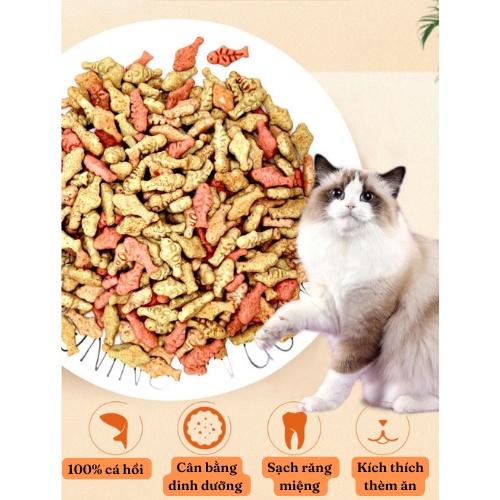 (Túi chiết) Bánh cá/bánh thưởng Catnip cho mèo, giảm búi lông, sạch răng