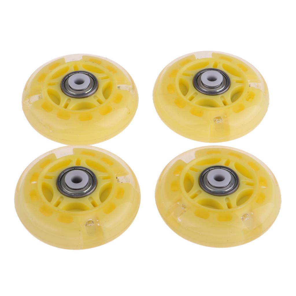 4Pcs Inline Sliding Flash PU Roller Skate Wheels for Skating Shoes