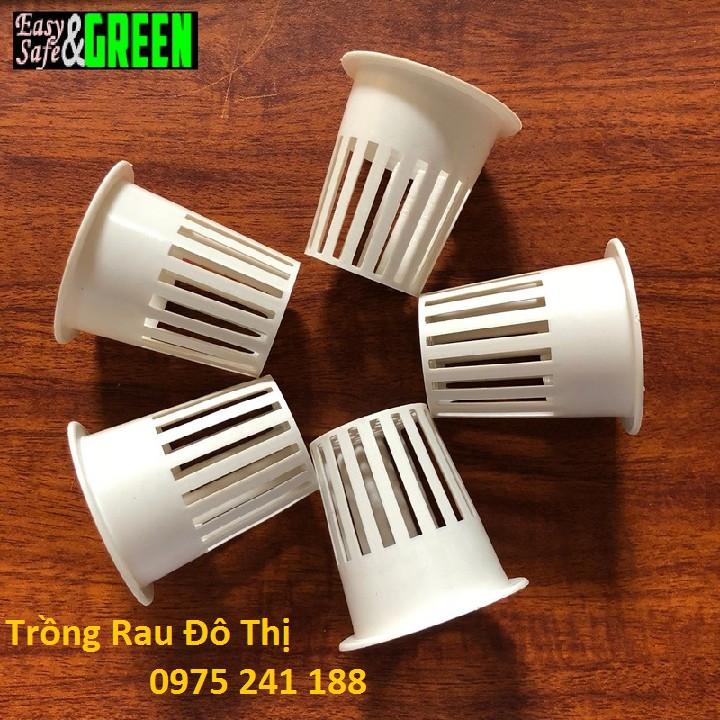 500 rọ nhựa trồng rau thủy canh phi 55 màu trắng