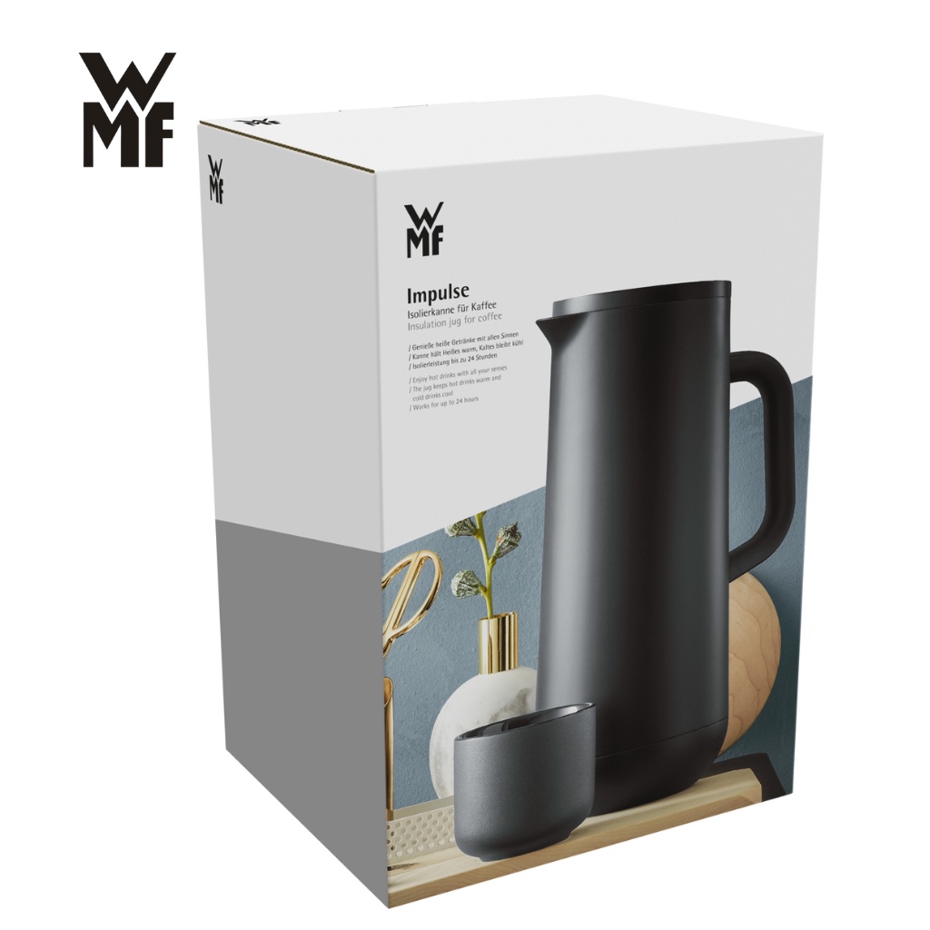 Bình Giữ Nhiệt Cầm Tay WMF IMPULSE VACUUM JUG BLACK 1L Chất Liệu Thép Không Gỉ Cromargan Bền Bỉ - 690697390