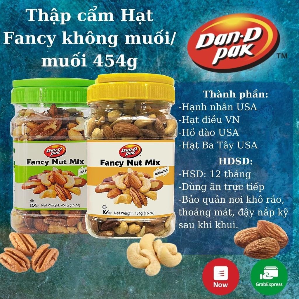 Thập cẩm ba tây, hồ đào, hạnh nhân, hạt điều Fancy 454g Dan D Pak