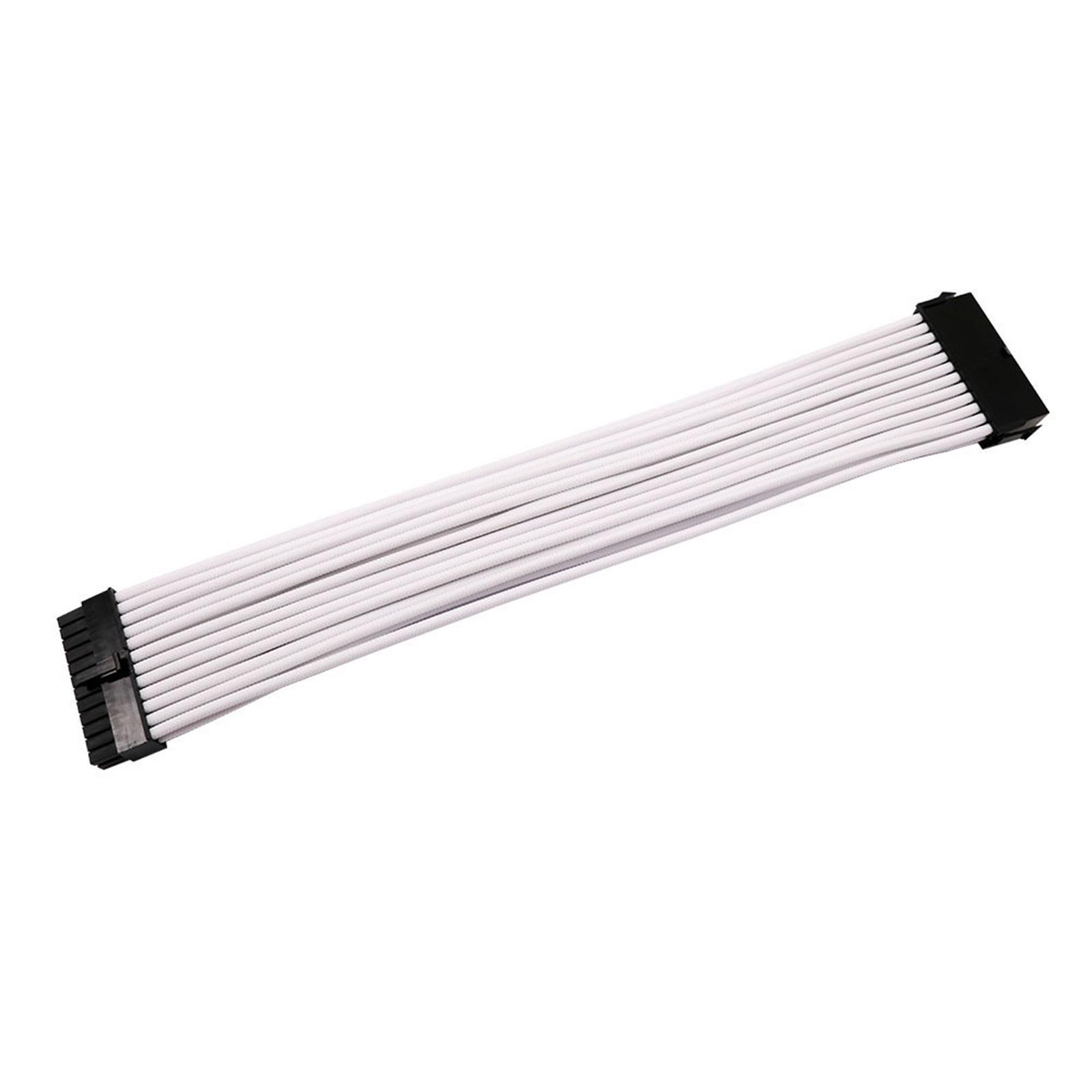Sleeved Cable 30cm Extension 24Pin PVC White for Supply Case