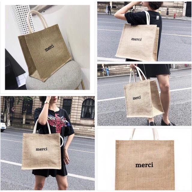 Túi cói Merci đi biển sang chảnh cho các nàng