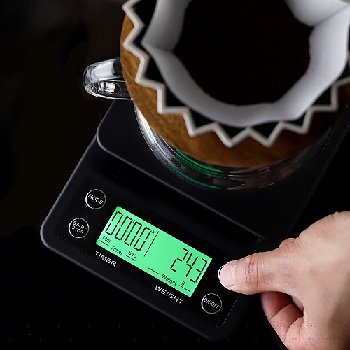 Cân điện tử LCD cho nhà bếp pha chế cà phê đồ uống có đếm giờ