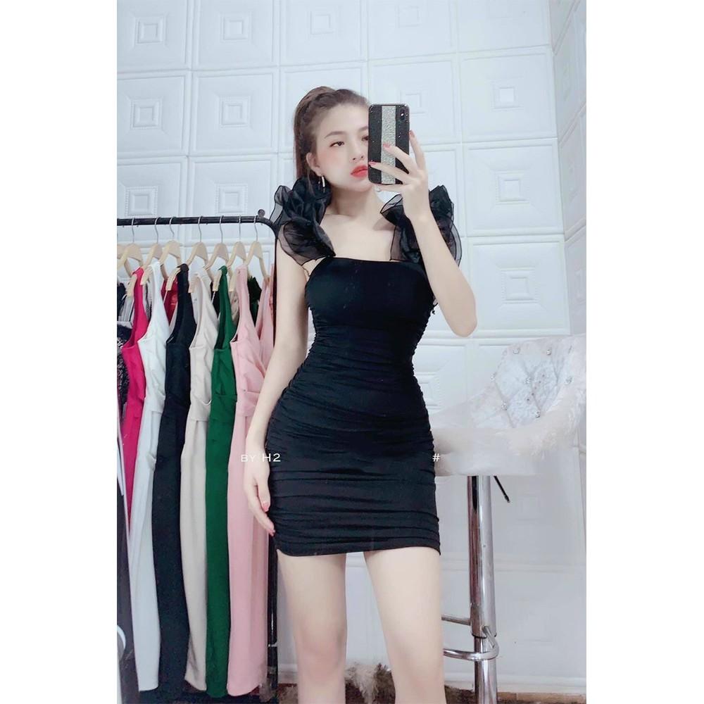 BONUCCI Đầm váy body 2 dây bèo cực duyên dáng thời trang nữ