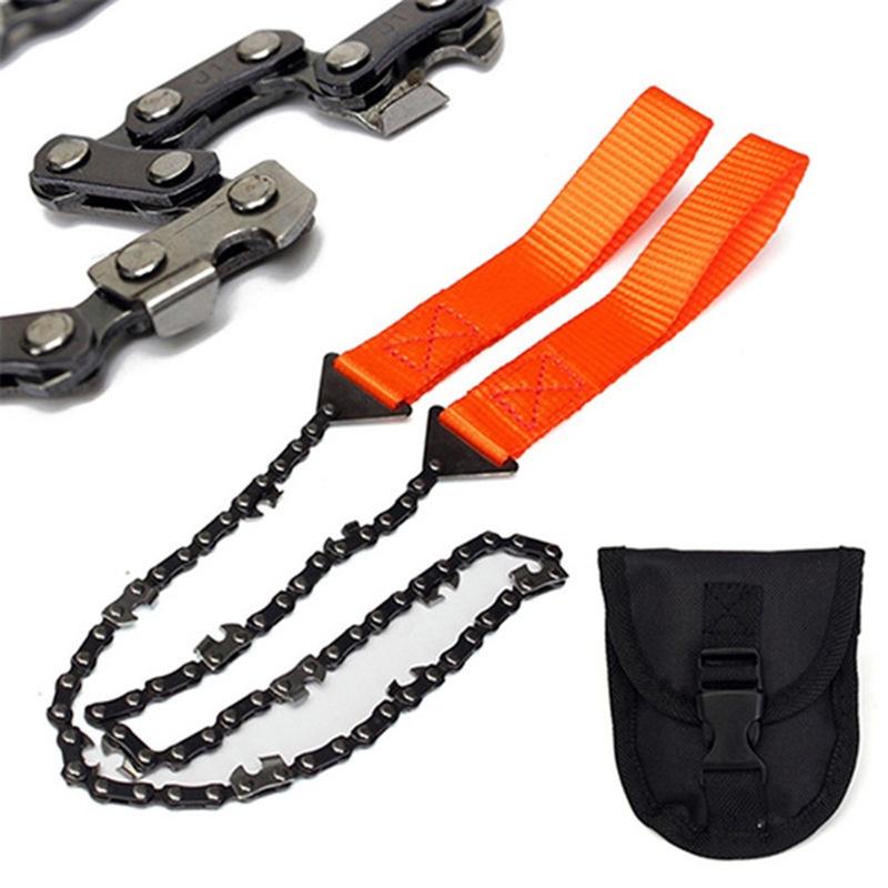 Dây cưa xích kéo tay 11 răng cưa bằng thép Mangan,Cưa sinh tồn kéo tay nhỏ gọn tiện dụng chuyên cưa cành cưa cây kèm Túi