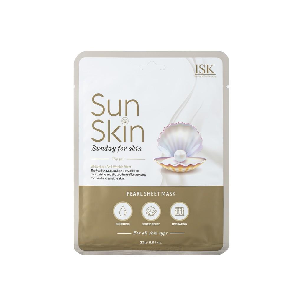 Combo 10 Mặt Nạ Giấy ISK Sunskin Pearl Sheet Mask Cung Cấp Collagen, Tăng Độ Đàn Hồi Cho Da