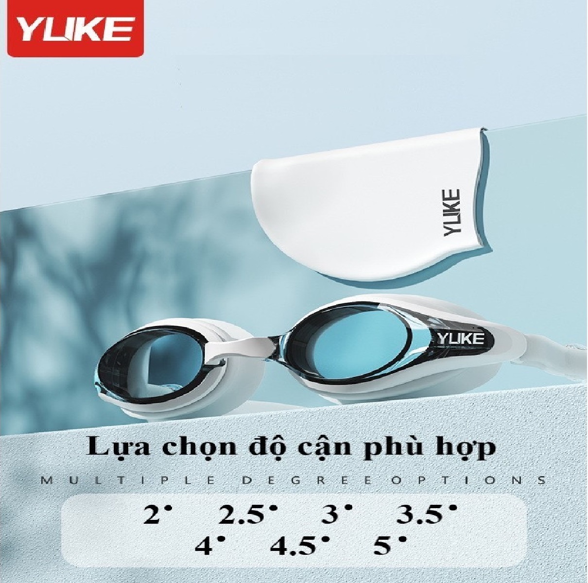 Kính bơi cận người lớn YUKE-SA16(Tặng Kèm Hộp), chống sương, độ cận từ 2-5 độ ( Không nhìn rõ đổi trả miễn phí)