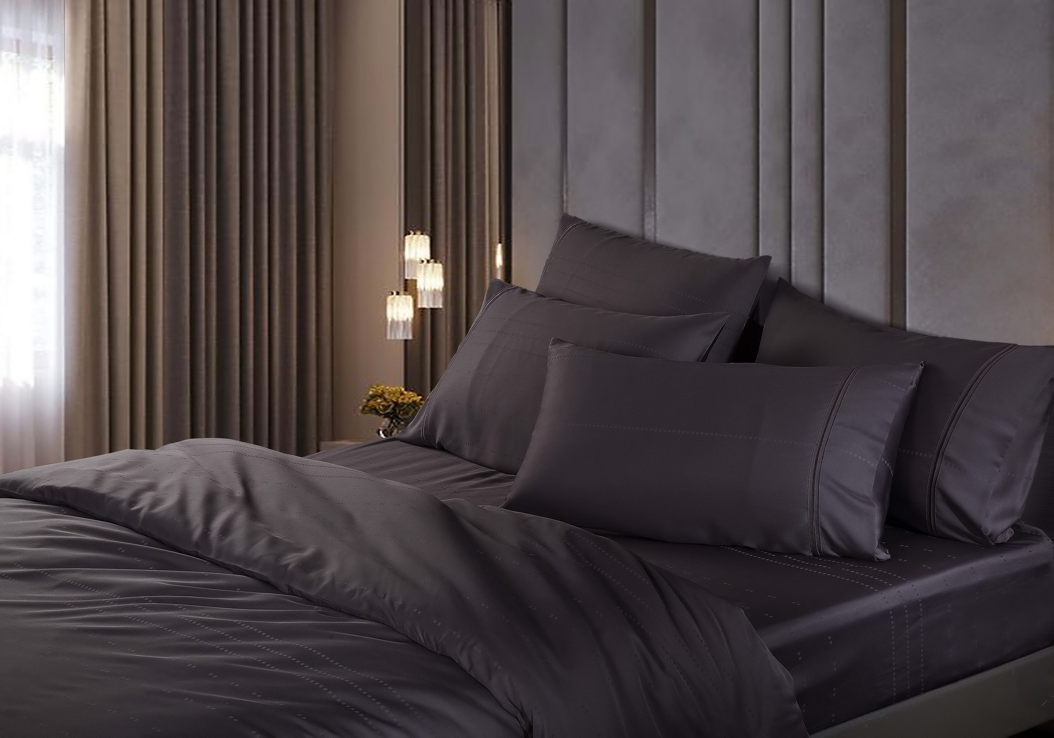 Bộ ga và Vỏ gối Akemi Tencel Modal Earnest Tiga Belas, gồm 5 món