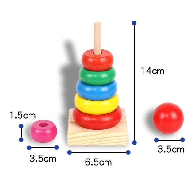 Đồ chơi tháp gỗ cầu vồng cho bé