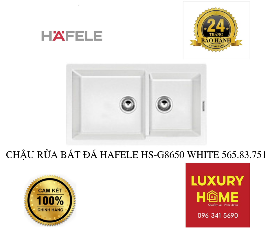 CHẬU RỬA BÁT ĐÁ HAFELE HS-G8650 WHITE 565.83.751