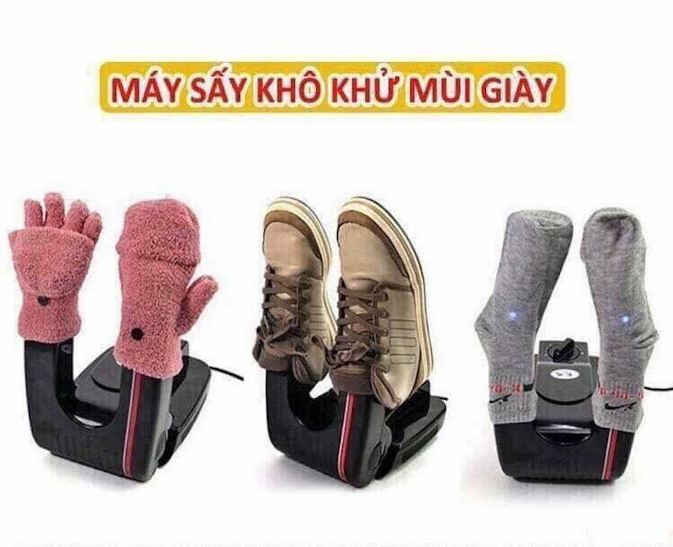 Máy sấy giày, sưởi giày khử mùi cao cấp loại to tặng kèm 1 hộp đựng giày trong suốt - Hàng Chất Lượng