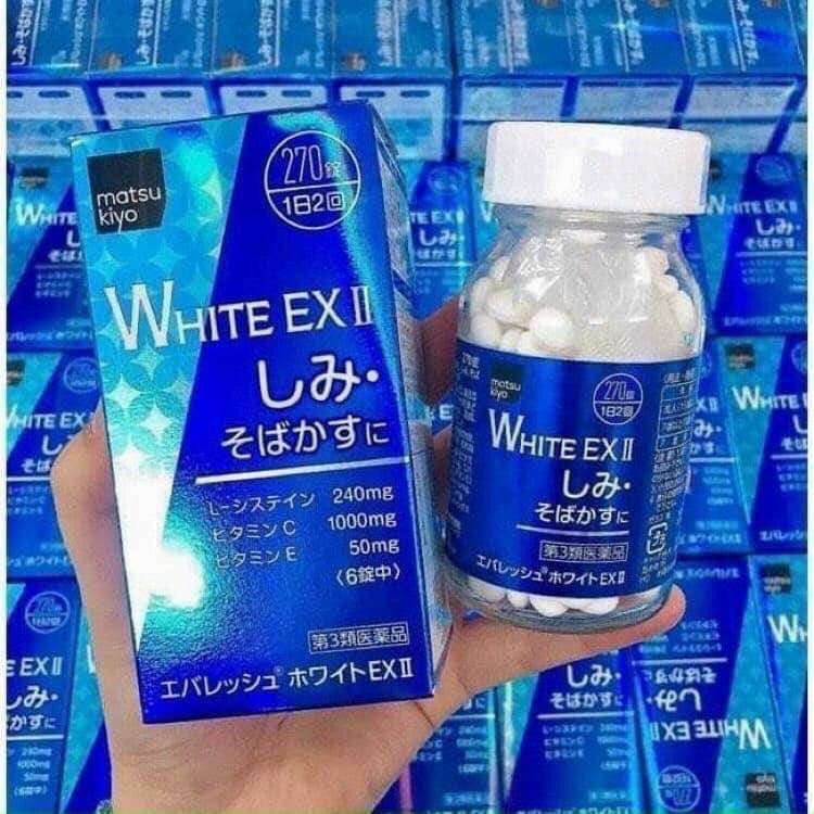 Hộp đựng 270 viên trắng da mờ thâm White EX II Nhật