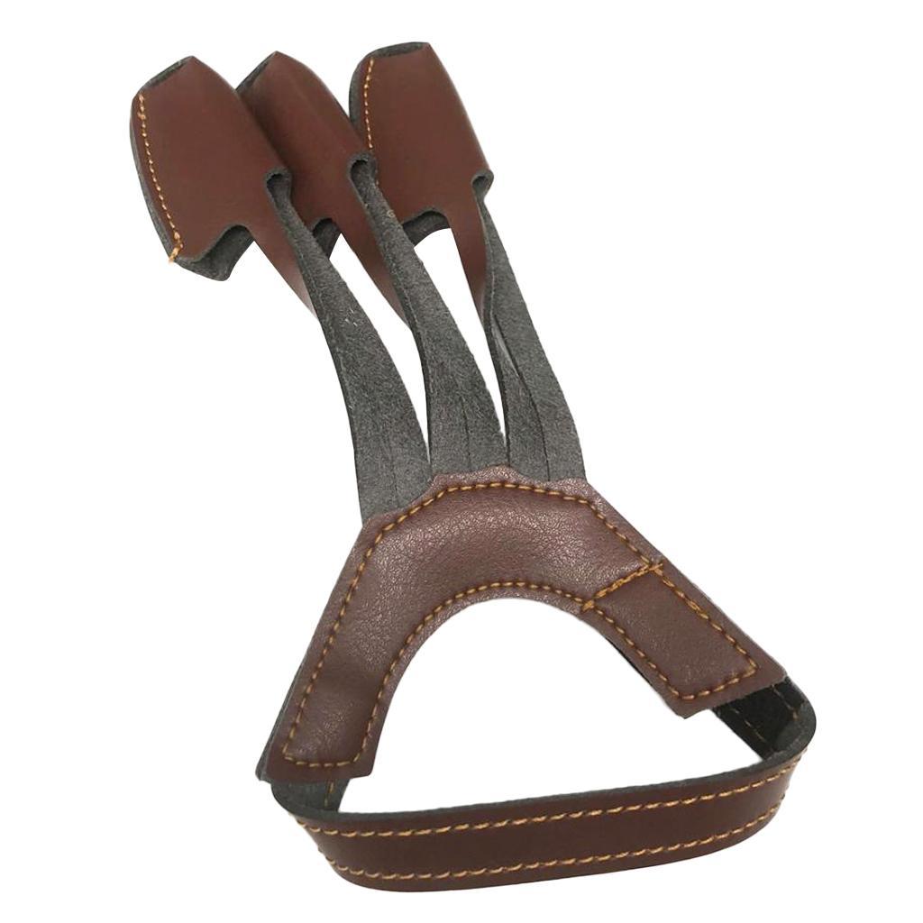 Leather 3 Finger Archery Glove Outdoor Hunting Finger Tab Guard Protector Archery Accessories