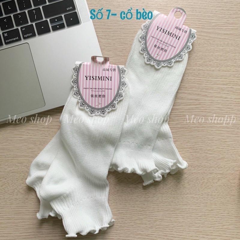 SET TẤT TRẮNG LOLITA CỔ CAO NỮ VỚ CAO CỔ TIỂU THƯ LOLITA TẤT VỚ NỮ CỔ BÈO NHÚN ULZZANG STYLE HÀN QUỐC