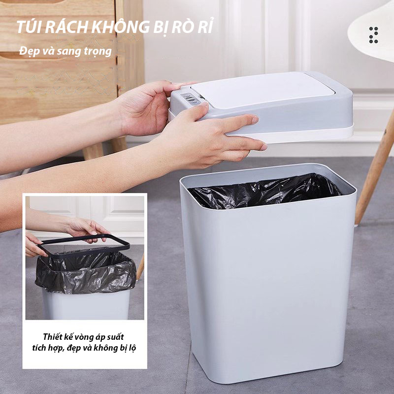 Thùng Rác Thông Minh Cảm Ứng Tự Động Đóng Mở Tiện Lợi Tránh Nhiễu Mùi Vệ Sinh An Toàn