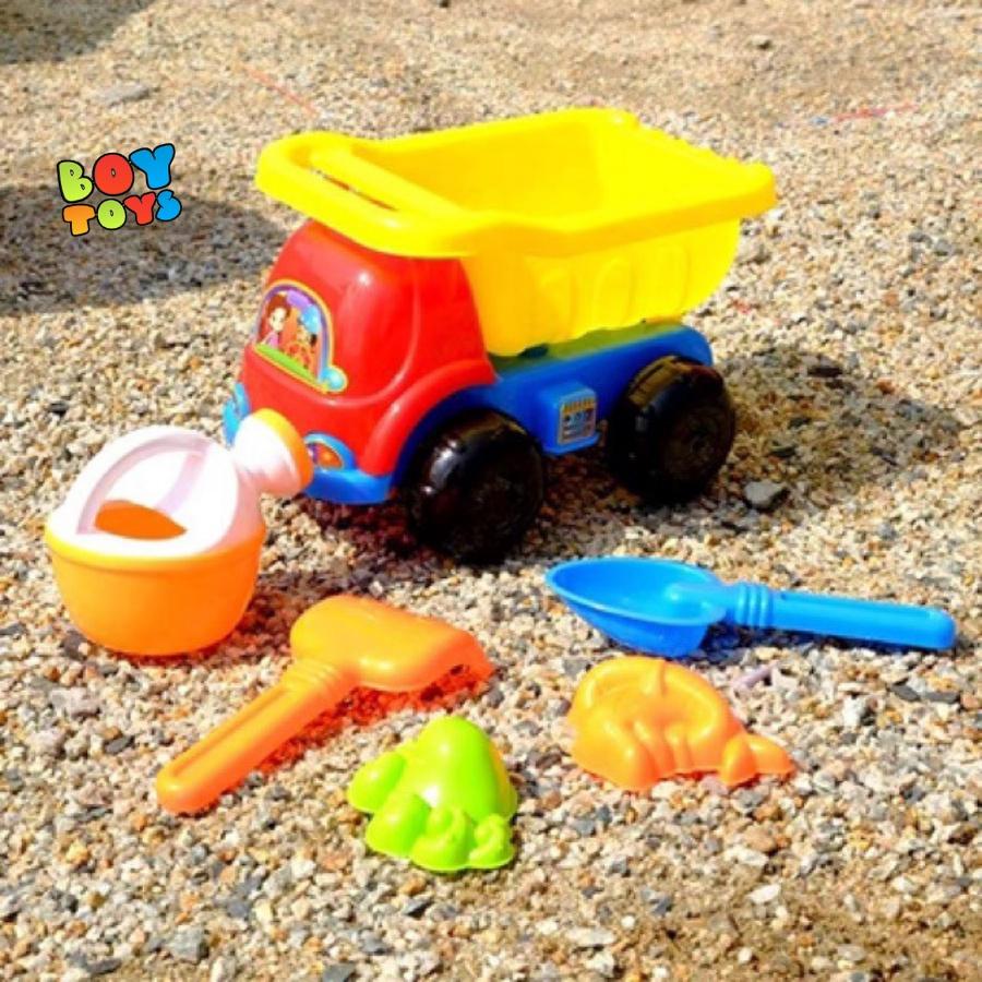 Bộ đồ chơi xe ô tô xúc cát 7 món cho bé thỏa sức vui chơi