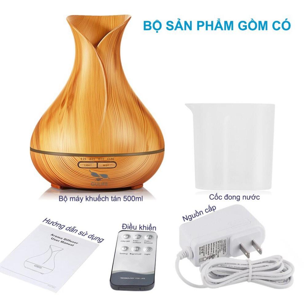 Máy Xông Tinh Dầu Máy Khuếch Tán Hoa Tulip Cỡ Lớn 550ML Phun Sương Tạo Hương Thơm Phòng Ngủ Diệt Khuẩn Đuổi Côn Trùng