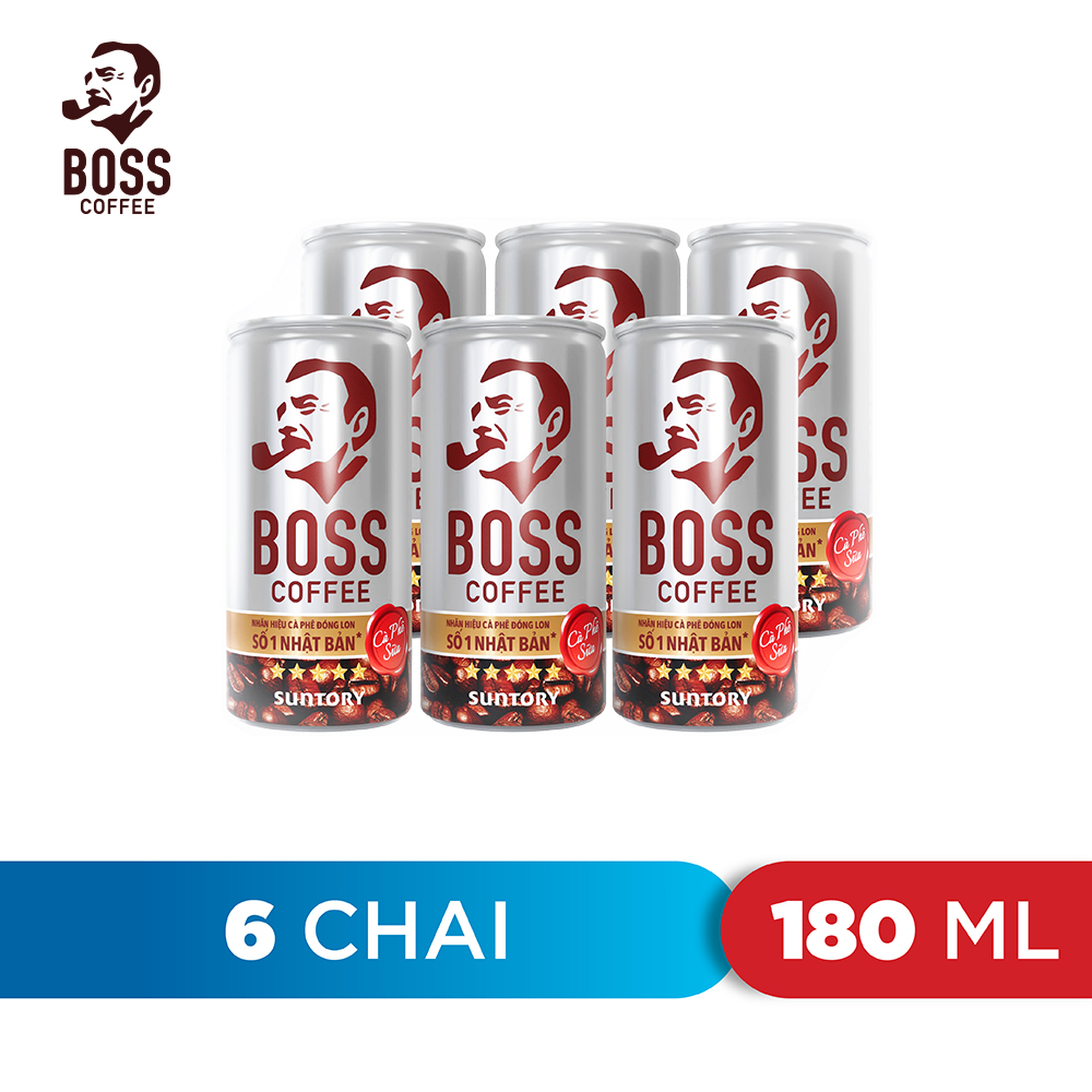 Lốc 6 Lon Cafe sữa Boss