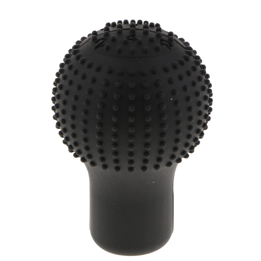 Car Silicone Round Non Slip Gear  Knob Cover Shifter Stick Glove Black