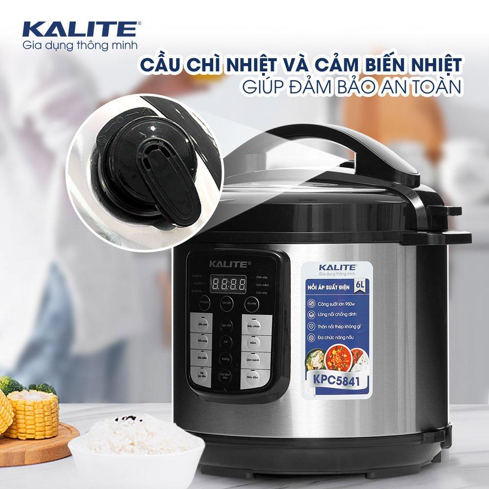 Nồi áp suất điện Kalite KPC5841 phủ chống dính 11 chế độ nấu nướng Hàng Chính Hãng