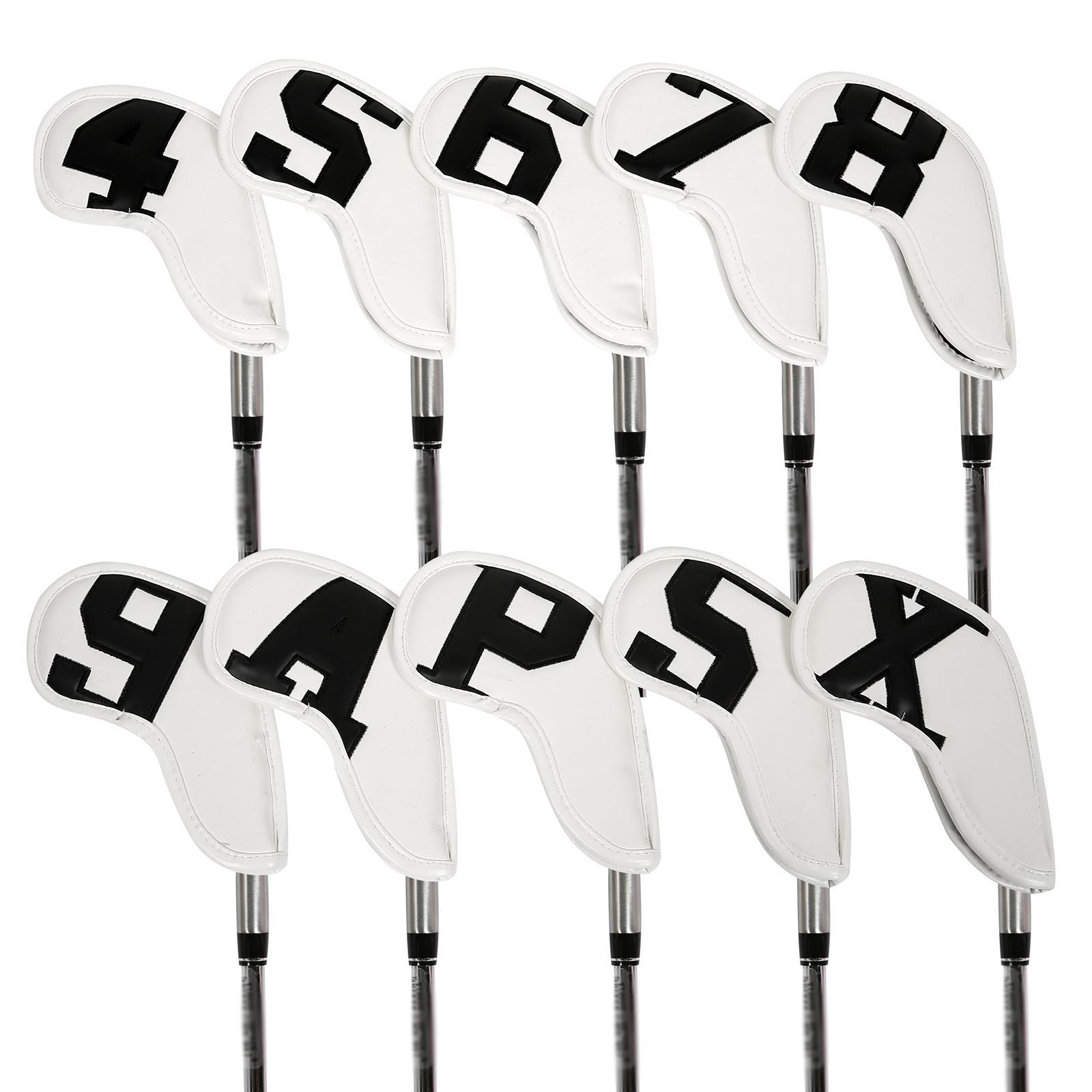 10 Pieces Golf Iron Covers Set Waterproof Golf Iron Cover Golf Training