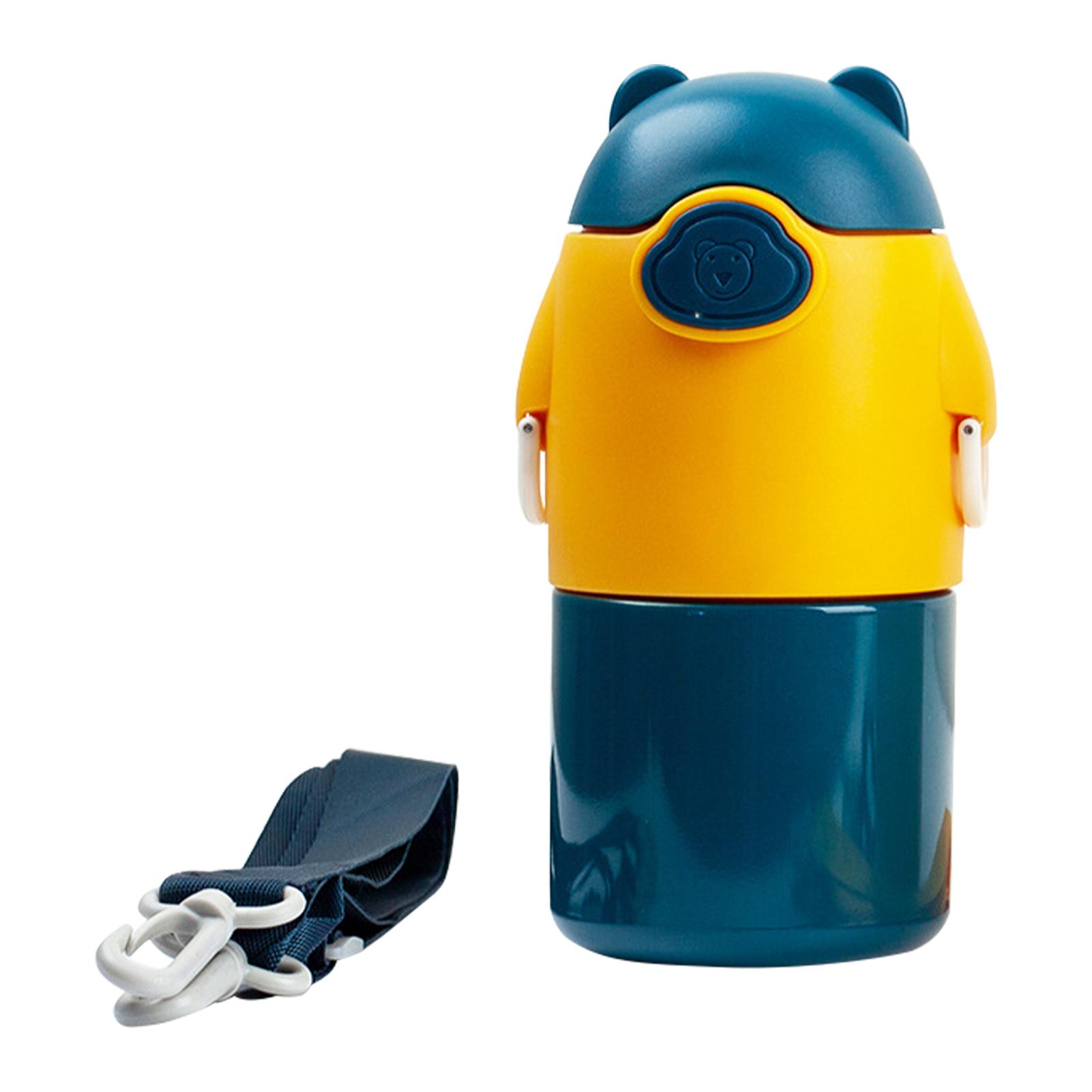 450Ml Trẻ Em Bình Nước Inox Giữ Nhiệt Bình Di Động Không Trượt Chống Rò Rỉ Dễ Dàng Vệ Sinh Chân Không Mini Ống Hút cốc
