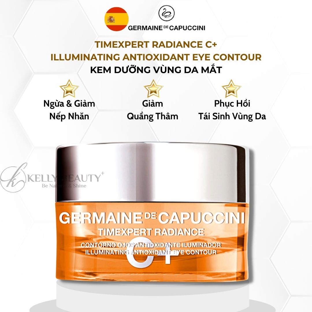 Kem Dưỡng Mắt Germaine Timexpert Radiance C+ Illuminating Antioxidant Eye Contour - Trẻ Hóa Vùng Da | Kelly Beauty